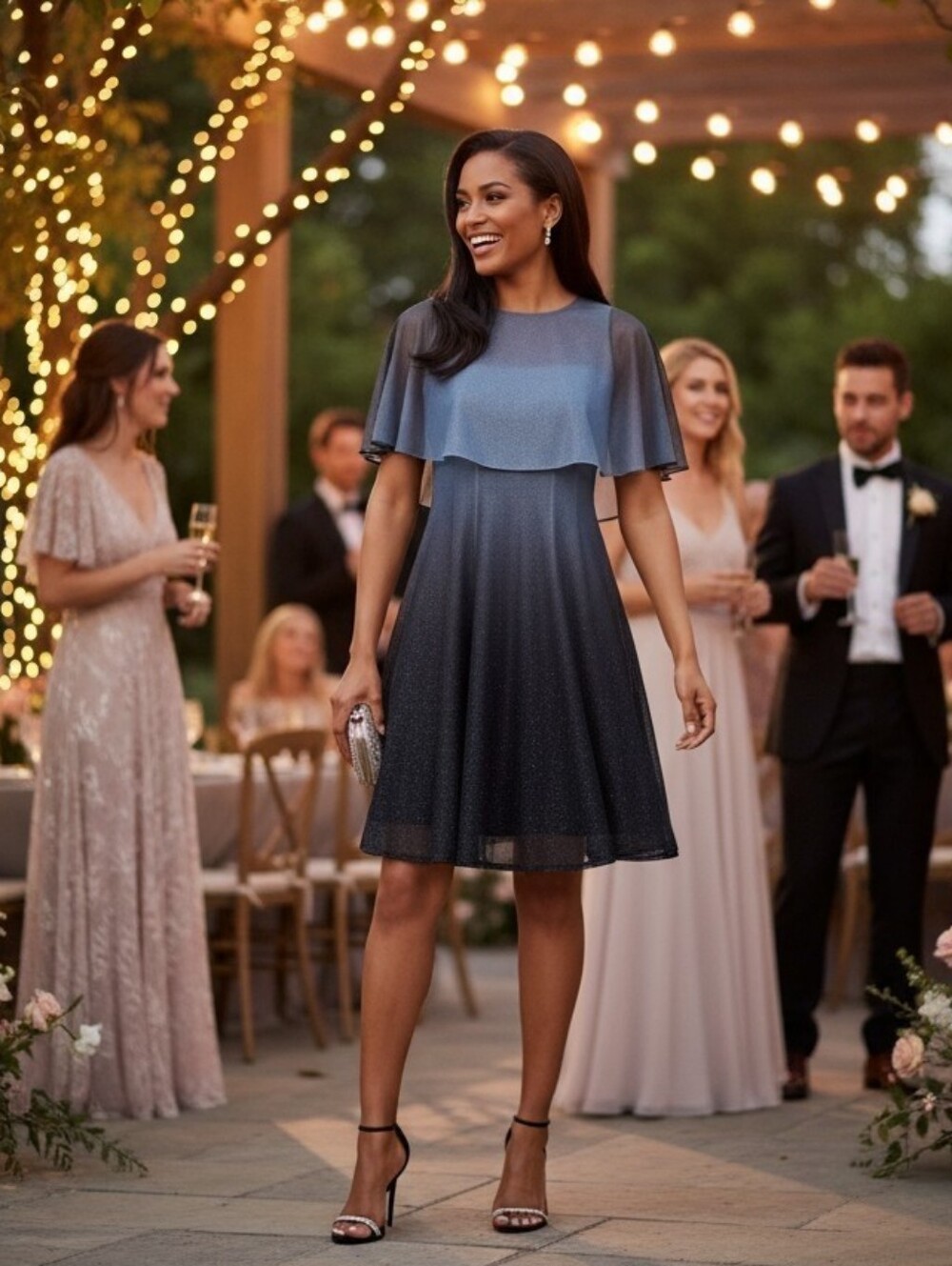 Danny & Nicole Ombre Fit & Flare Dress